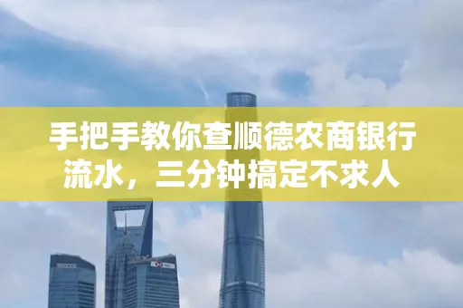 手把手教你查顺德农商银行流水,三分钟搞定不求人
