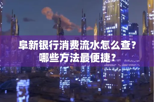阜新银行消费流水怎么查?哪些方法最便捷?