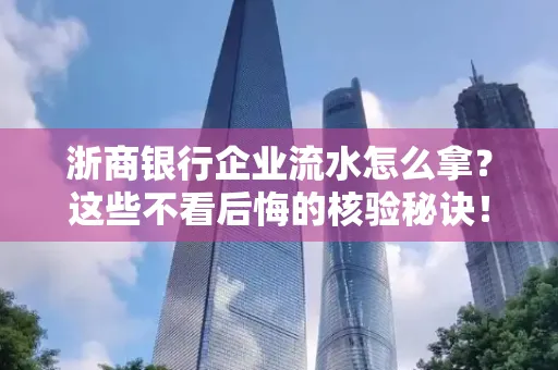 浙商银行企业流水怎么拿?这些不看后悔的核验秘诀!