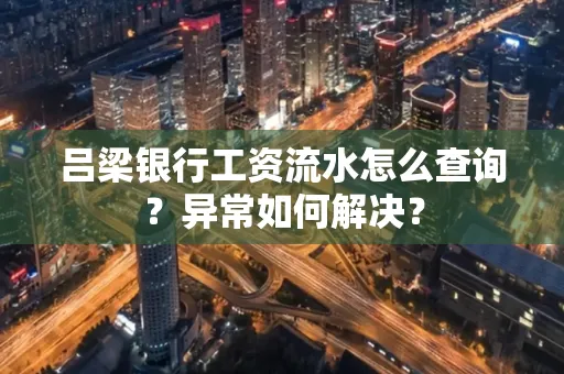 吕梁银行工资流水怎么查询?异常如何解决?