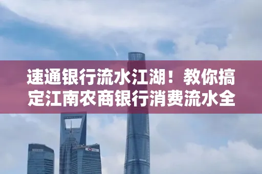 速通银行流水江湖!教你搞定江南农商银行消费流水全攻略+防坑指南